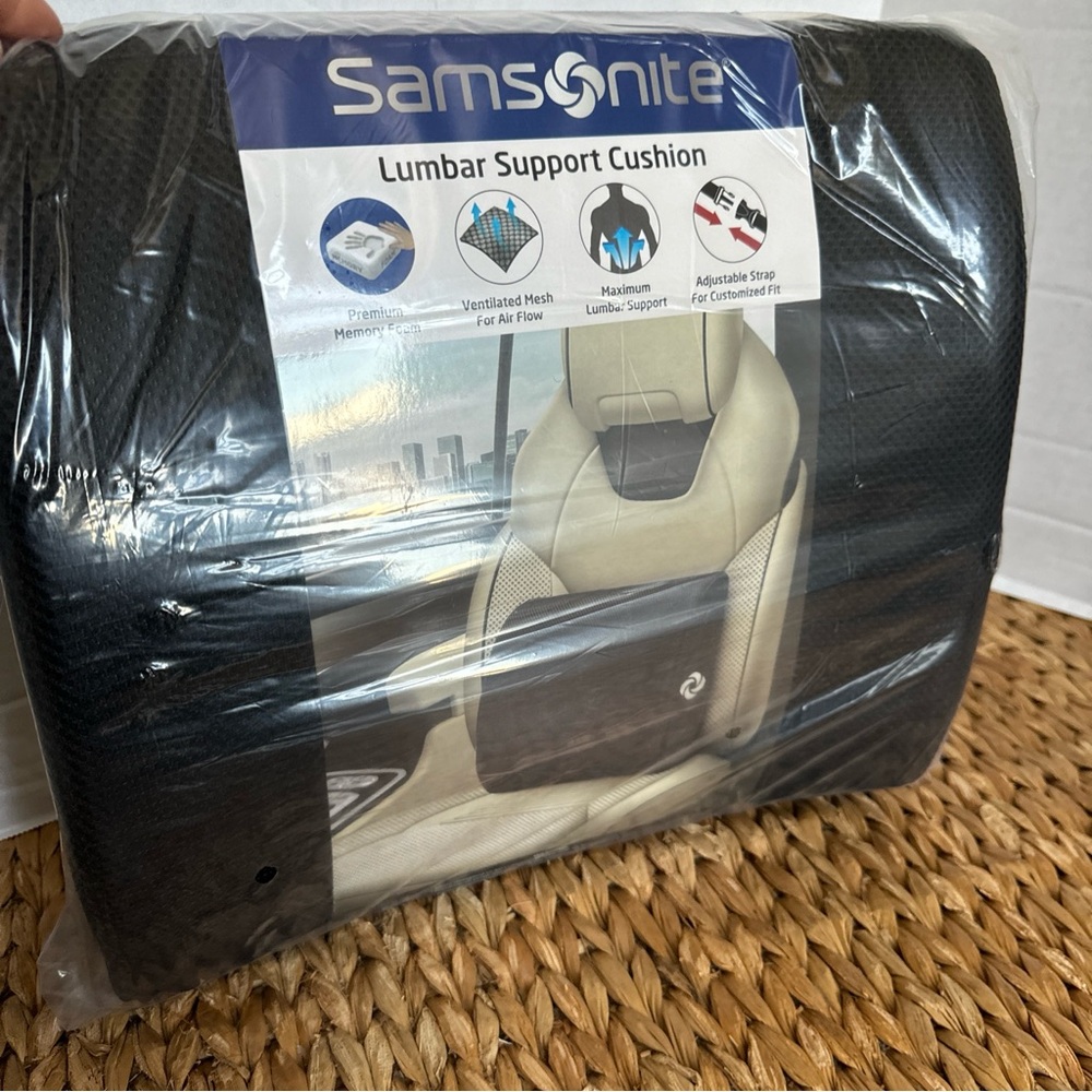 Samsonite Premium Memory Foam Lumbar Support Cushion NEW. - Picture 2 of 7